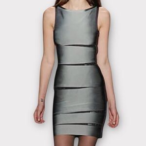 Herve Leger Women’s Bandage Dress Medium Mini Sequin Ombré Luxury Designer Sexy